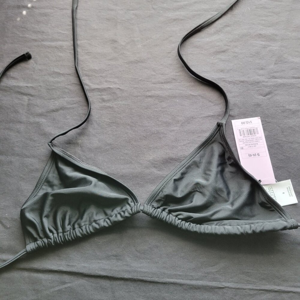 Wild Fable Black Bikini Top Women's Small Lined String Swimwear NWT - Picture 6 of 6